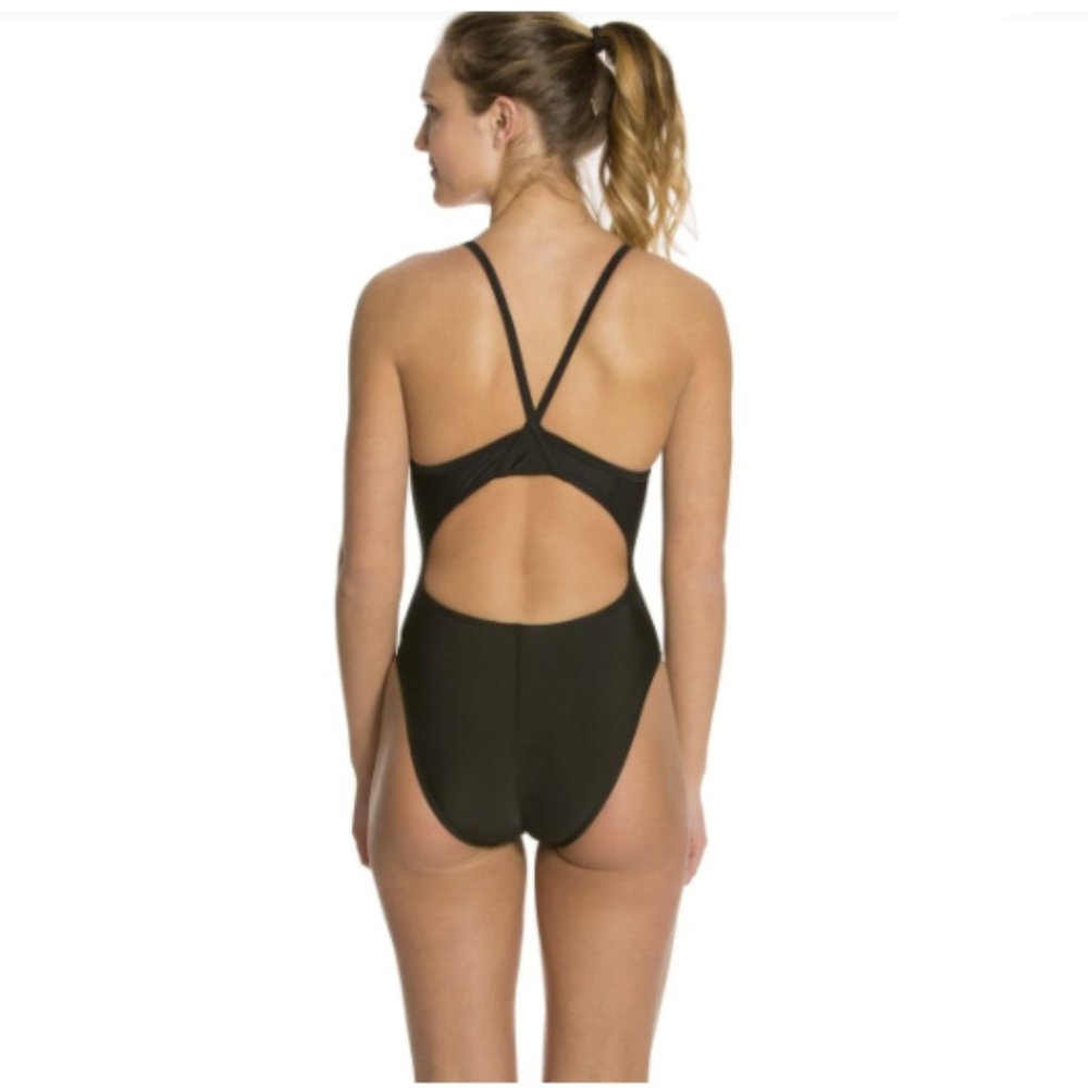 iSwim Essential Solid Thin Strap One Piece Swimsuit Women's Size 2-4